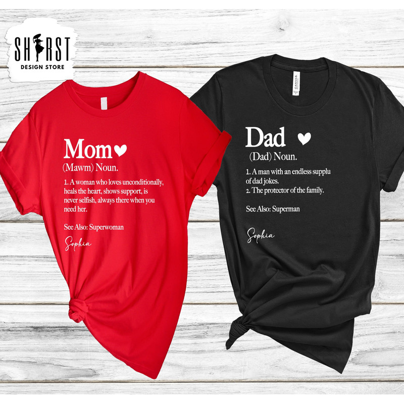 Mom Definition Shirt, Mother Meaning Shirt, Dad Definition Shirt, Dad Meaning Shirt, Mom and Dad Shirt, Gift For Mom and Dad, Couple Shirt.jpg