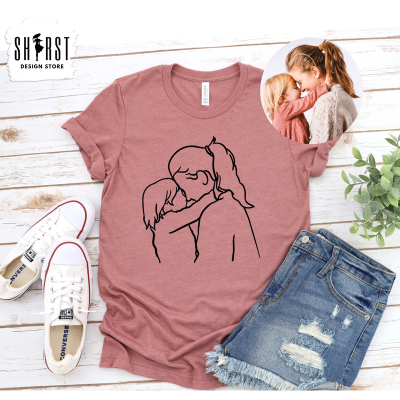 Outline Mom Kid Shirt, Mothers Day Custom Shirt, Artistic Shirt for Mother, Birthday Shirt Gift for Mom, Mothers Day Shirt Gift, Cute Mom T.jpg