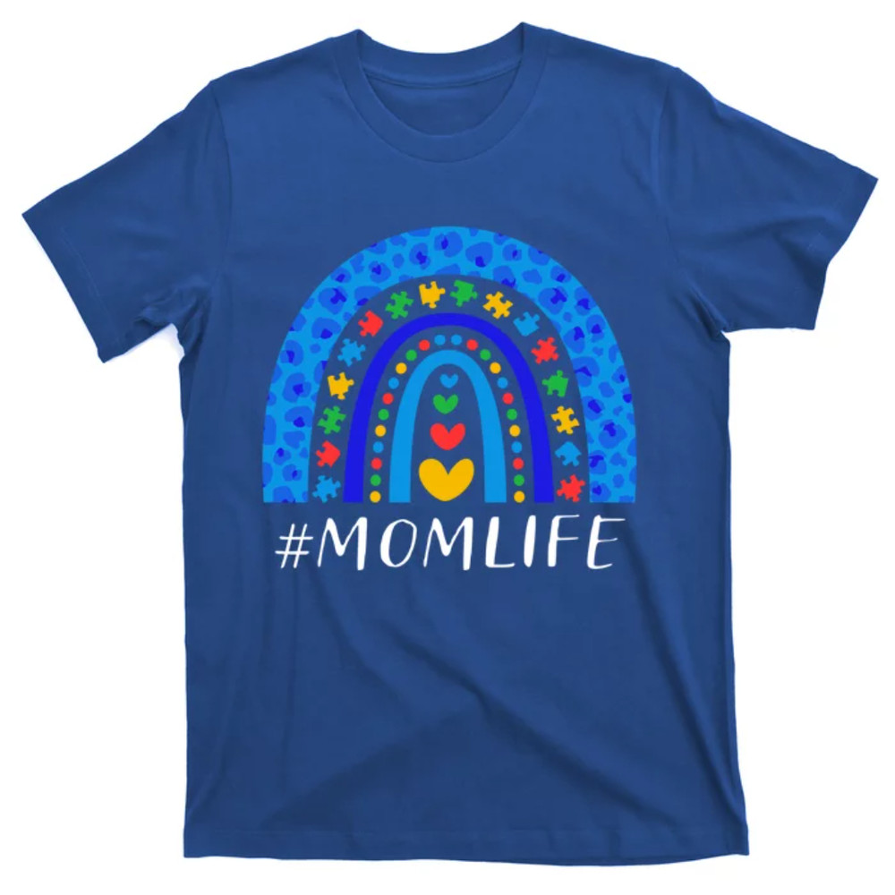 TeeShirtPalace Autism Mom Life Rainbow Leopard Mothers Day For Mom Cute Gift T-Shirt.jpg