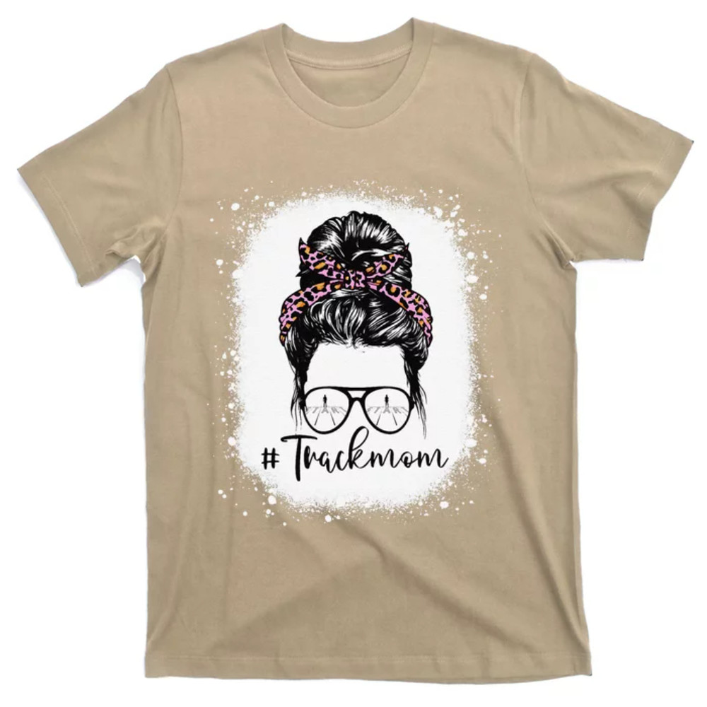 TeeShirtPalace Bleached Leopard Pink Track Mom Life Messy Bun Mothers Day T-Shirt.jpg