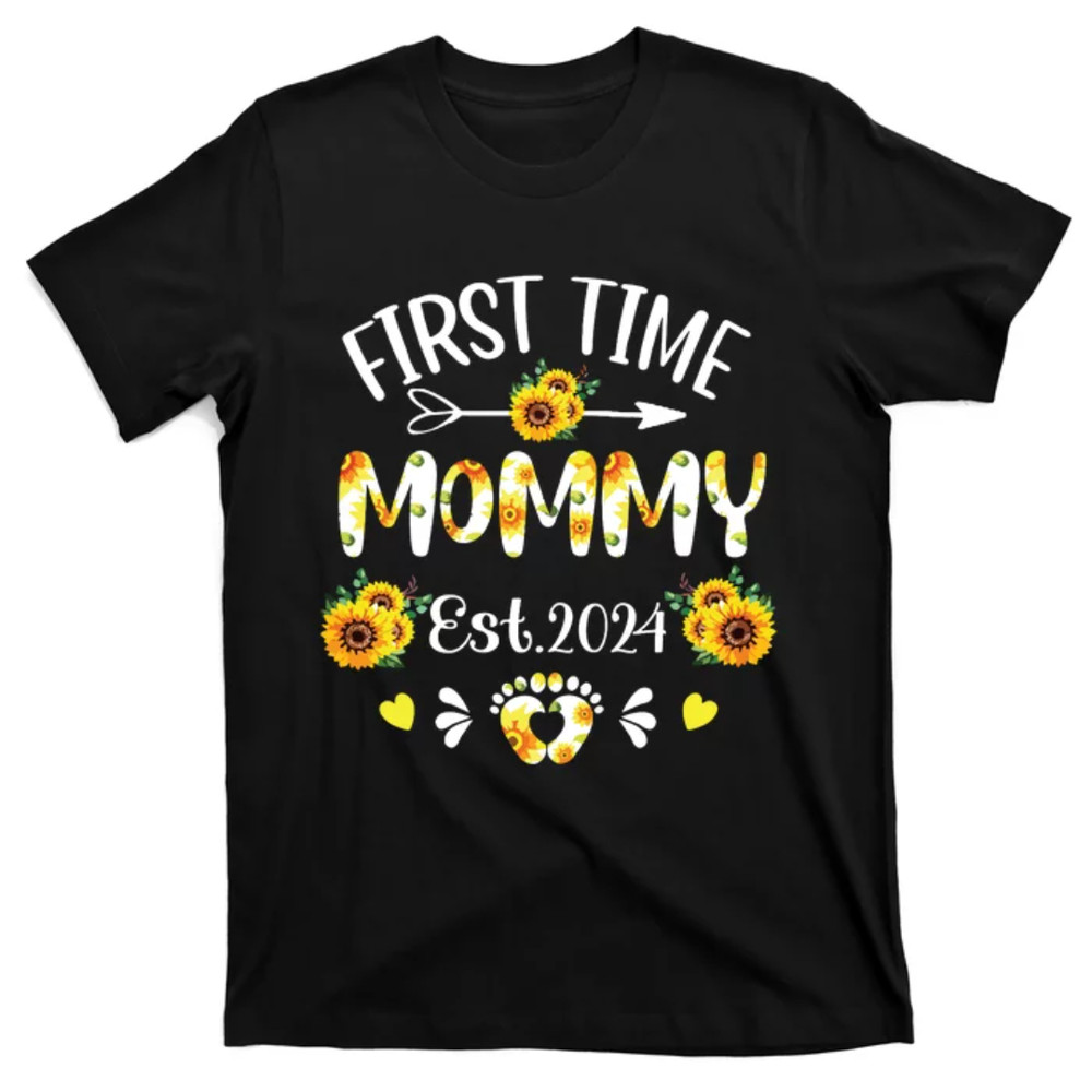 TeeShirtPalace First Time Mommy 2024 Mothers Day Soon To Be Mom Pregnancy T-Shirt.jpg