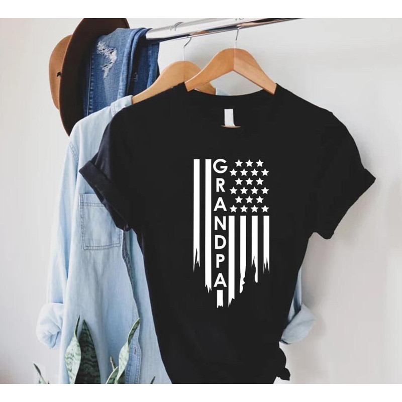 Patriotic Grandpa Shirt,Grandfather Shirt,Gift for Grandpa,Fathers Day Gift,4th of July Tee,American Flag Grandpa Shirt,Gift From Grandkids.jpg