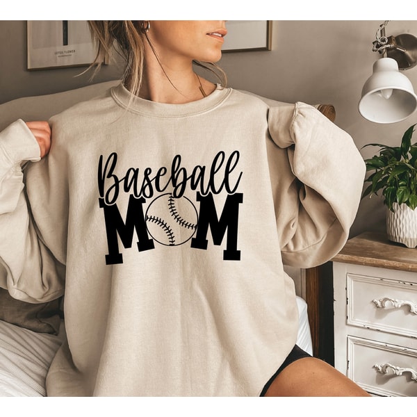 Baseball Mom Sweatshirt, Baseball Mama Sweater, Baseball Shirt For Women, Sports Mom Shirt, Mothers Day Gift, Family Baseball Hoodie.jpg