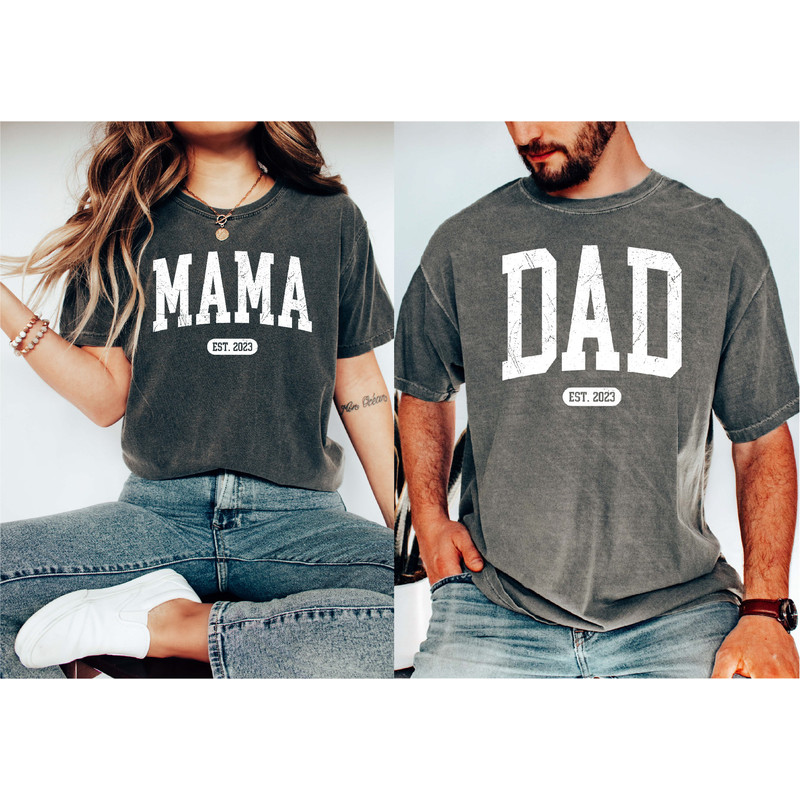 Comfort Colors®Custom Gifts For Mom and Dad, Cute Mama Shirt, Unique Dad Shirt, Christmas Gift for Parents, Mothers Day Gift, Matching Shirt.jpg