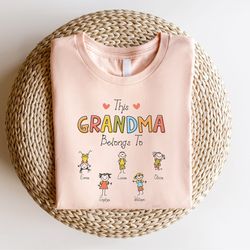 personalize grandma gift shirt, custom grandma grandchildren gift, nana shirt, gift for grandmother, mothers day gift, c