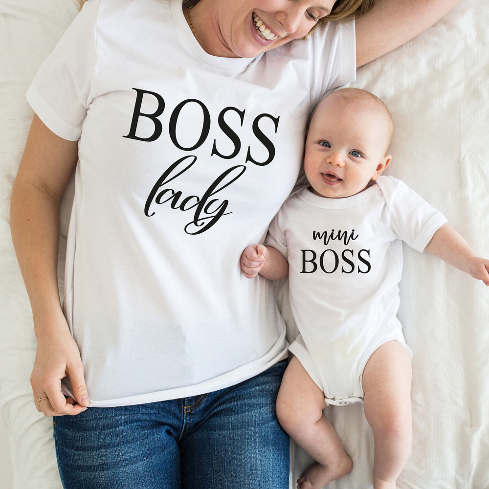 Boss lady and mini boss shirt, mother and daughter matching shirt, mum and daughter matching, mum girl.jpg