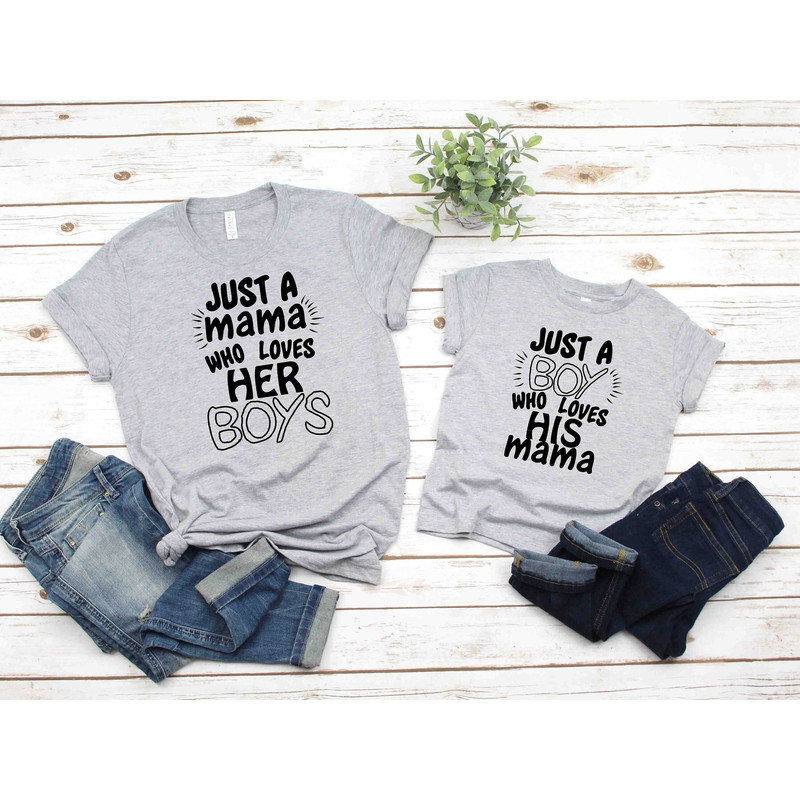 Just a mama who loves her girls Girl Mom T-shirt Mother's Day gift for Girl Mom Mom and daughter Matching outfits Mommy and me shirts.jpg