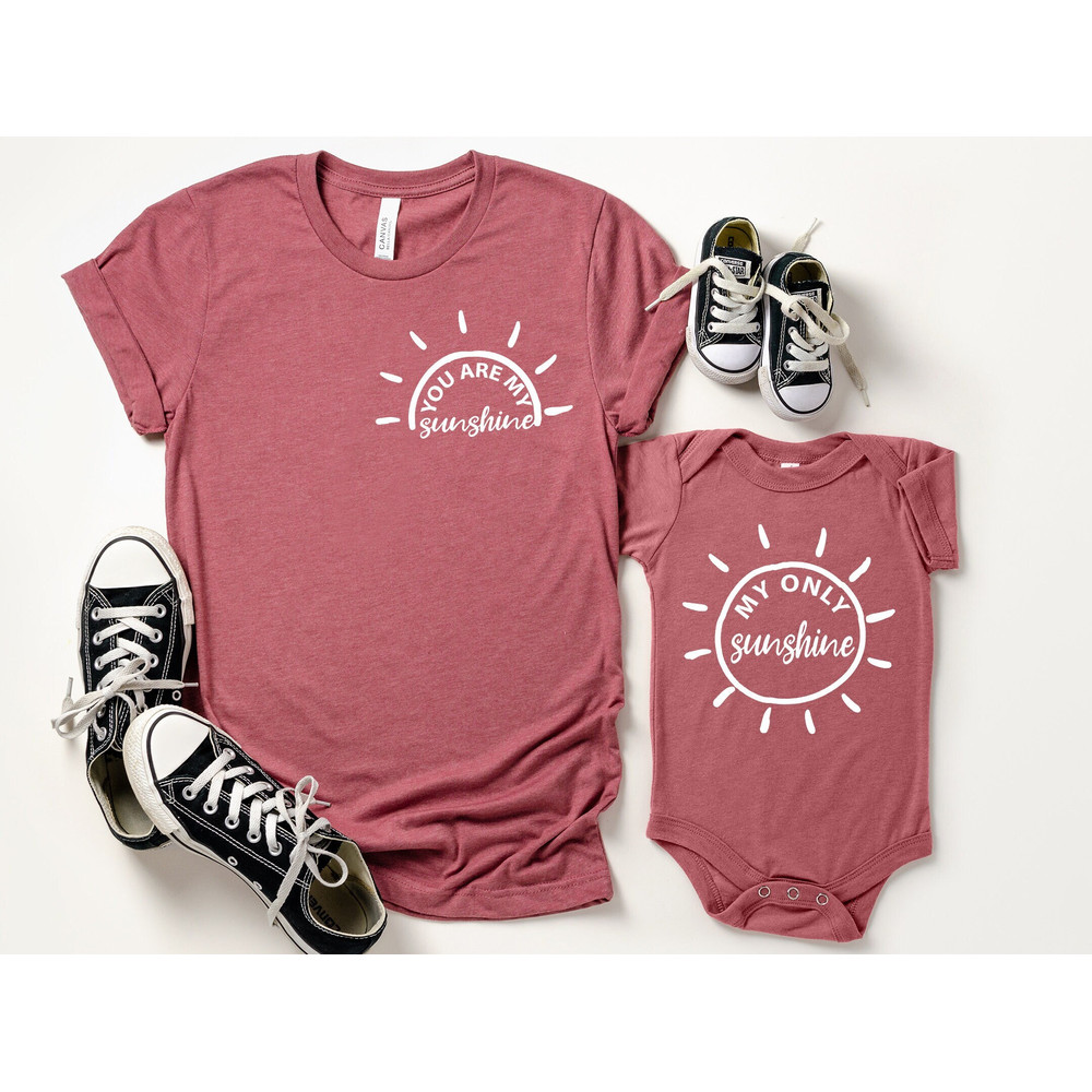 You Are My Sunshine, MAUVE Mommy and Me Shirt, Mom and Baby Shirts, Matching Shirts, Mom and Daughter, Mom of Girls, Mother's Day.jpg