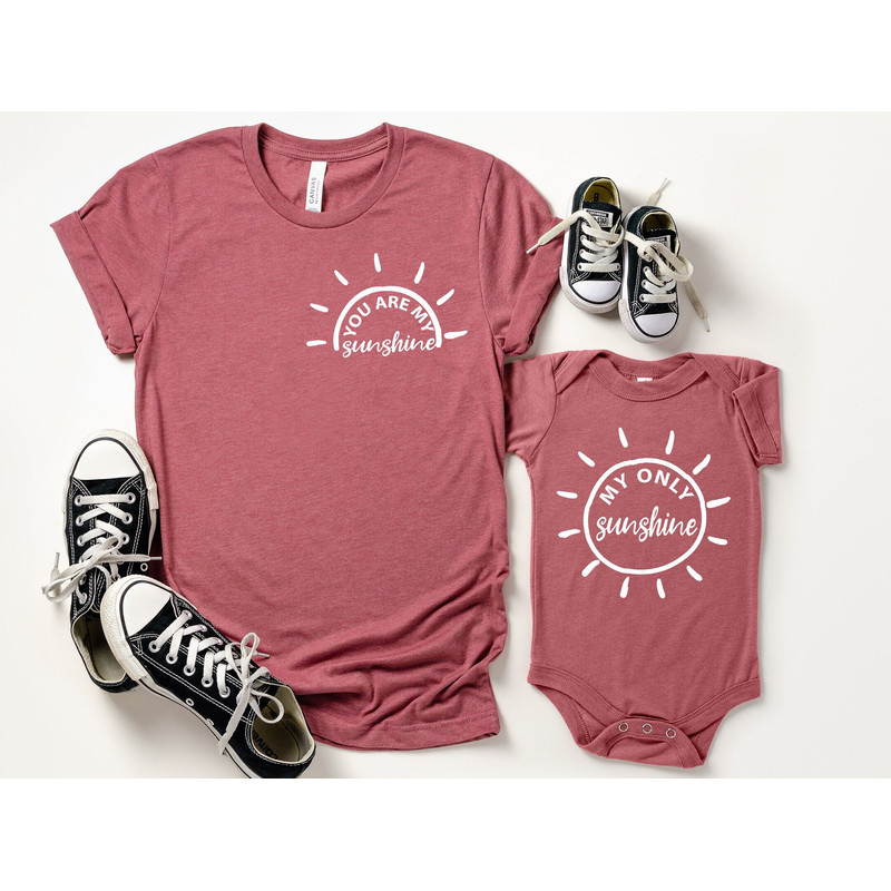 You Are My Sunshine, MAUVE Mommy and Me Shirt, Mom and Baby Shirts, Matching Shirts, Mom and Daughter, Mom of Girls, Mother's Day.jpg