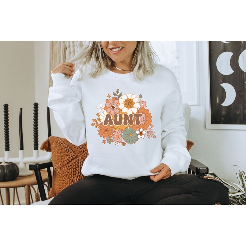 Aunt Sweatshirt, Fall Floral Aunt Crewneck, Aunt Sweater, New Aunt shirt, Best Aunt Hoodie, Pregnancy Announcement gift, Going to be an aunt.jpg