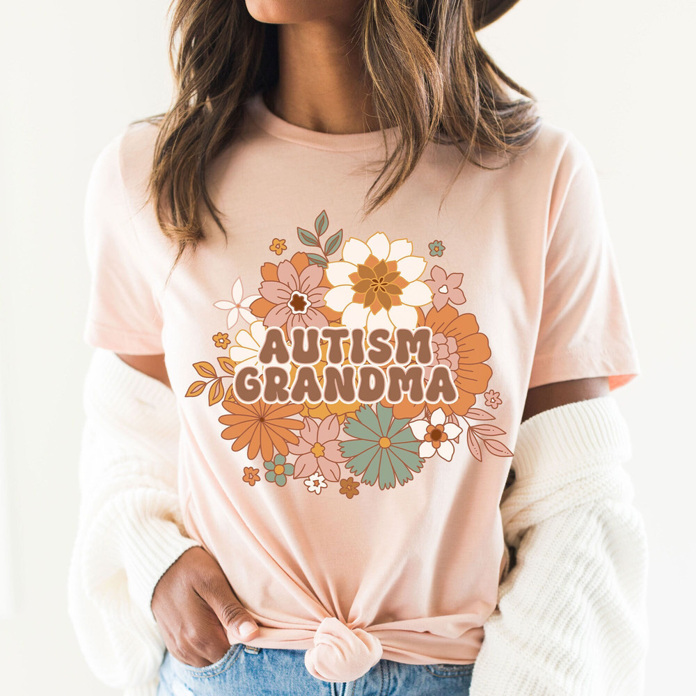 Autism Grandma Shirt, Boho Floral Autism Shirt, Cute Autism Grandmother Gift, Autism Awareness Shirt, Neuro Diverse Shirt, Fall Autism Shirt.jpg