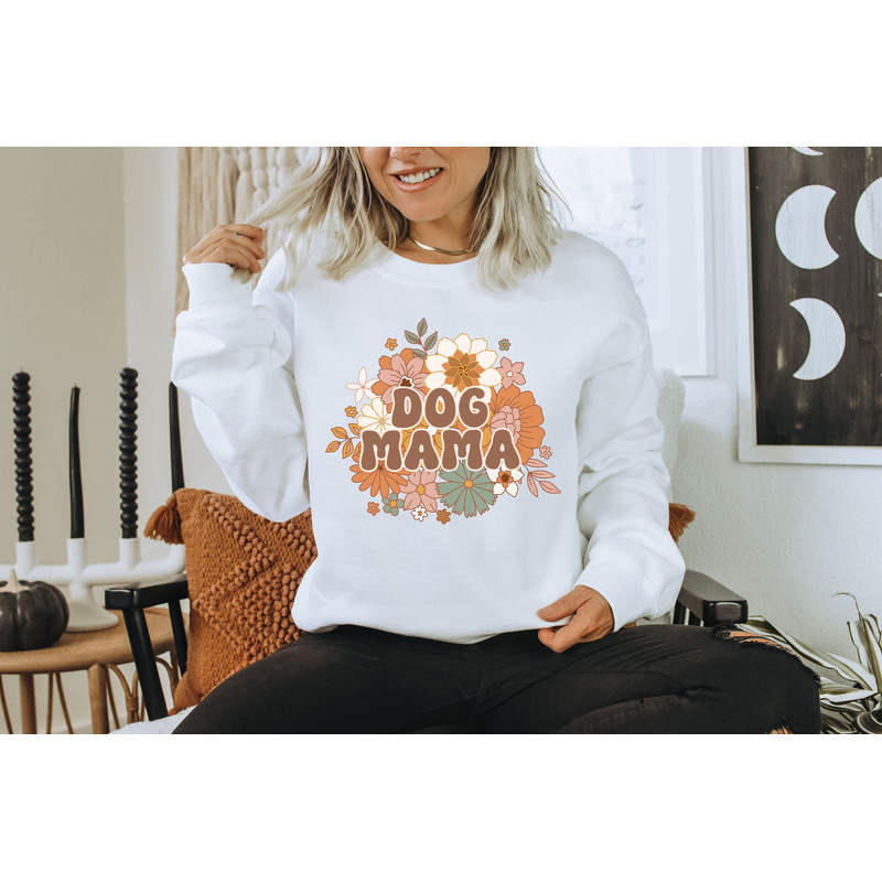 Dog Mama Sweatshirt, Fall Floral Dog Mom Crewneck, Gift for Dog Mama, Dog Lover Crewneck, Dog Mom Hoodie, Boho Floral Dog Mom.jpg