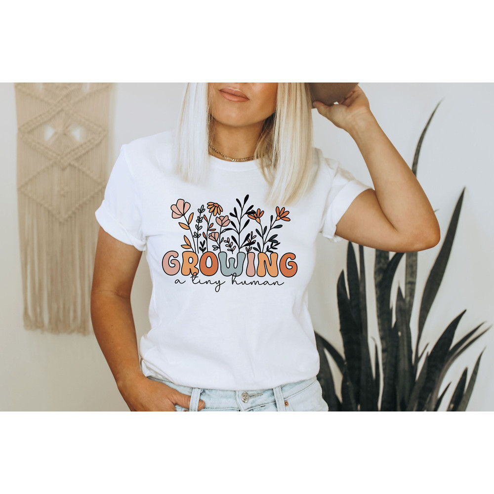 Funny Pregnancy Announcement Shirt, Baby Announcement, Pregnancy Reveal Shirt, New Mom Shirt, Mothers Day Shirt, busy growing a tiny human.jpg