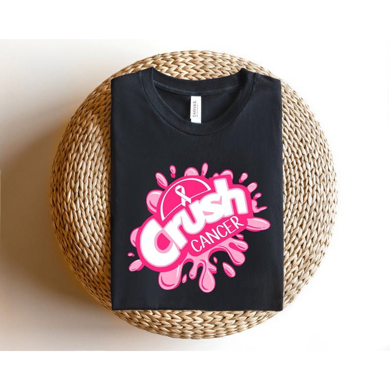 Crush Cancer Shirt, Cancer Awareness Shirt, Cancer Family Support Shirt, Pink Ribbon Shirt, Cancer Fighter Shirt, Pink Day Sweatshirt.jpg
