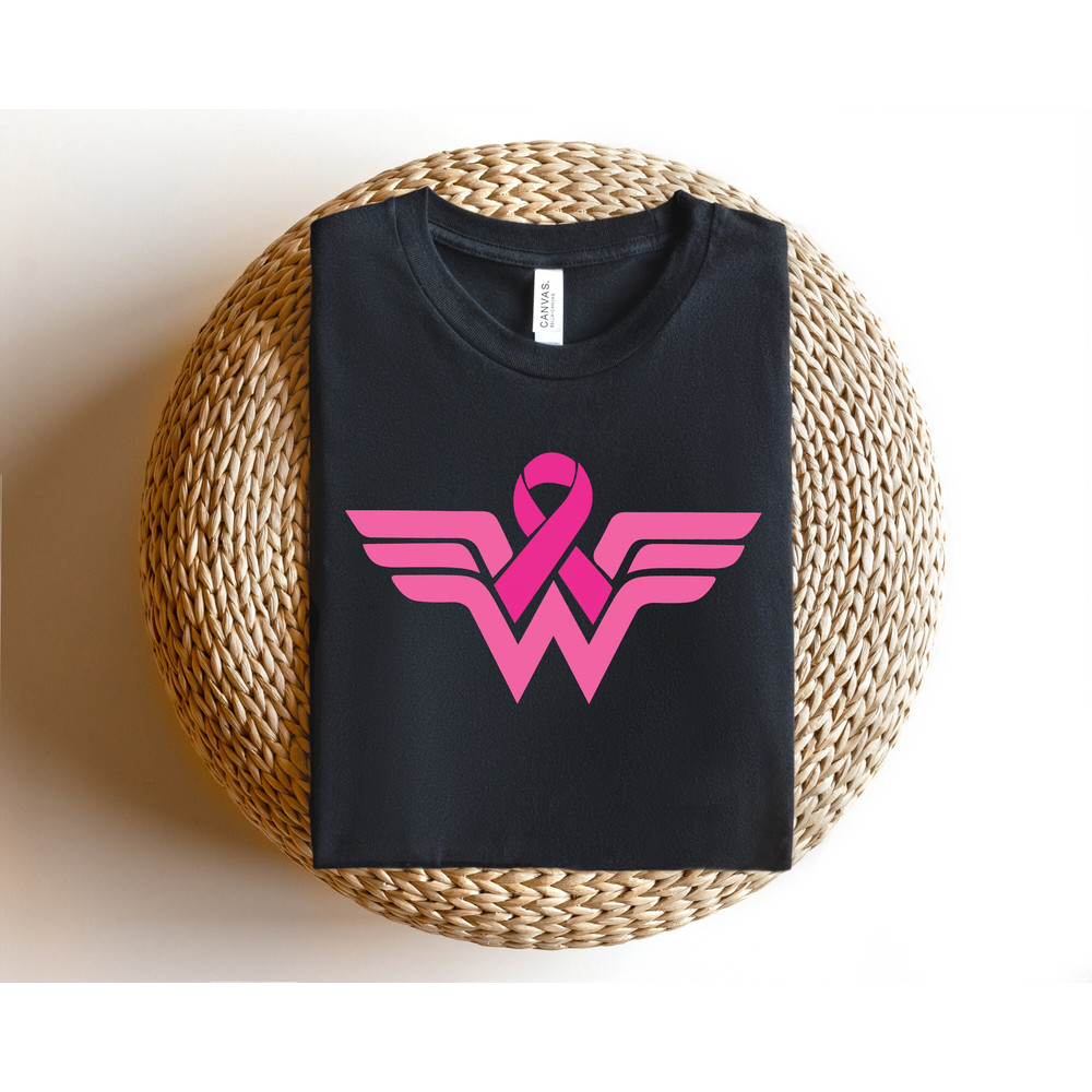 Pink Day Wonder Woman Shirt, Cancer Awareness, Cancer Family Support Shirt, Pink Ribbon Shirt, Cancer Fighter Shirt, Pink Day Sweatshirt.jpg