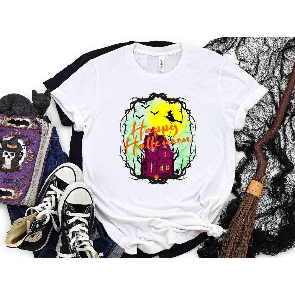 Happy Halloween Shirt, Halloween Shirt, Funny Halloween Shirt, Halloween Shirt with Witch, Halloween Gift, Cute Halloween Shirt Spooky Shirt.jpg