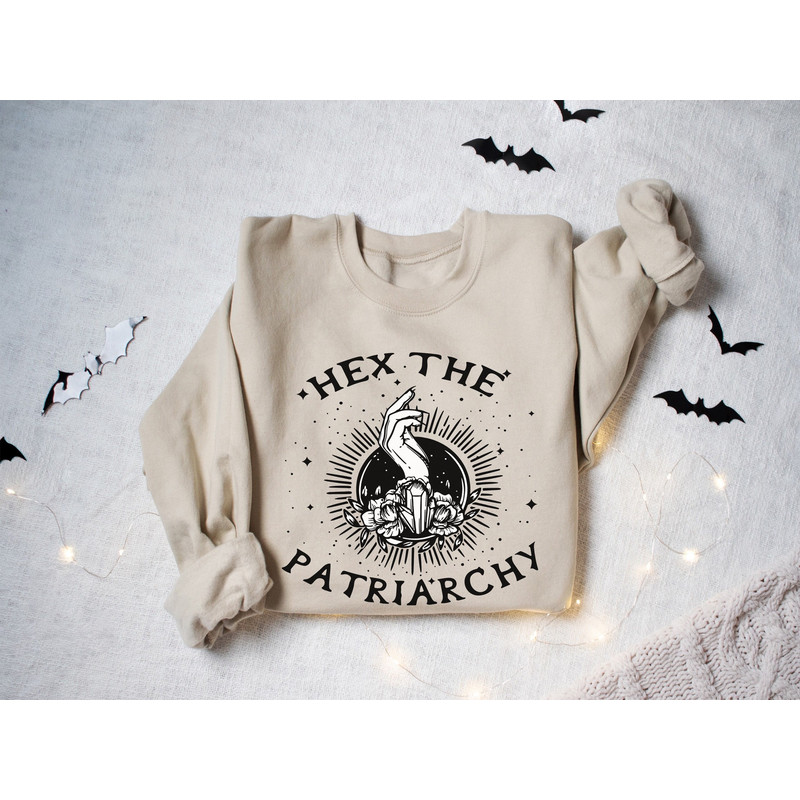 Hex The Patriarchy Sweatshirt, Halloween Gift Sweatshirt, Salem Witch Shirt, Halloween Gift For Her, Witch Vibes Shirt, Witch Sweatshirt.jpg