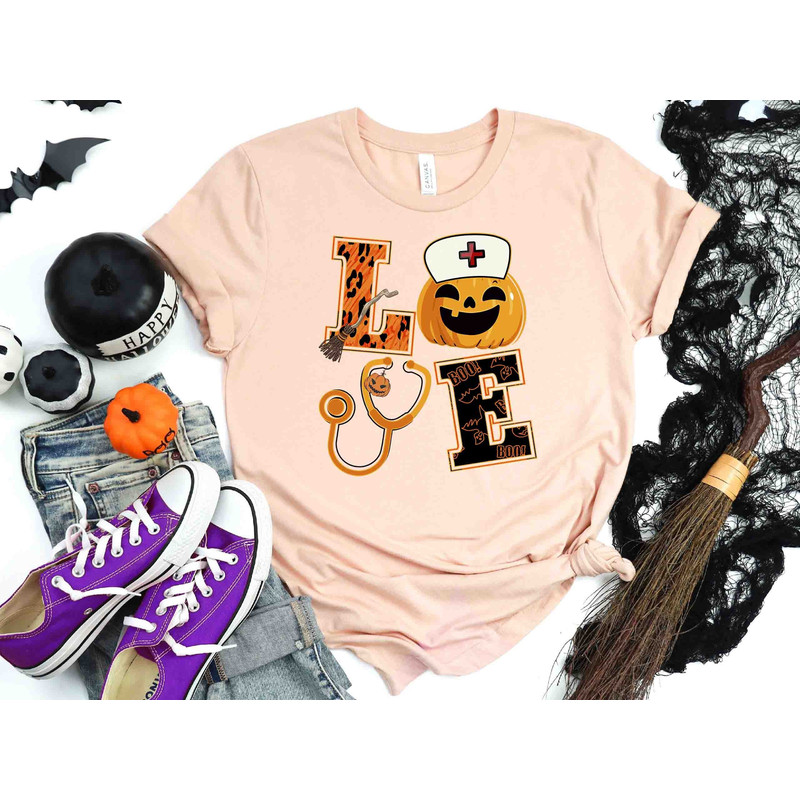Nurse Love Design, Halloween Shirt, Halloween Nurse Crew, Nurse Halloween, Nurse Shirt, Nurse Gift, Funny Nurse Shirt, Boho Halloween Shirt.jpg