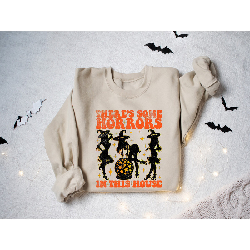 There's Some Horrors In This House Sweatshirt, Funny Halloween Shirt, Retro Halloween Shirt, Funny Witch Shirt, Spooky Vibes Shirt.jpg