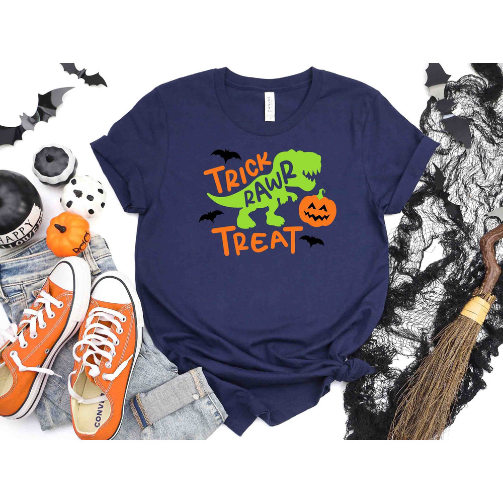 Trick Rawr Treat Halloween Shirt, Trick r Treat Halloween Dinosaur Shirt, Halloween Party Shirt, Halloween Gifts, Halloween Shirts for Kids.jpg