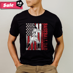 american flag baseball daddy fathers day unisex t-shirt