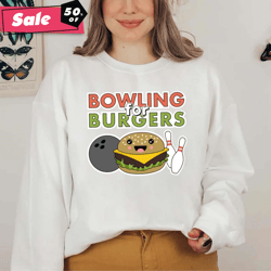 animated design bowling for burgers unisex sweatshirt
