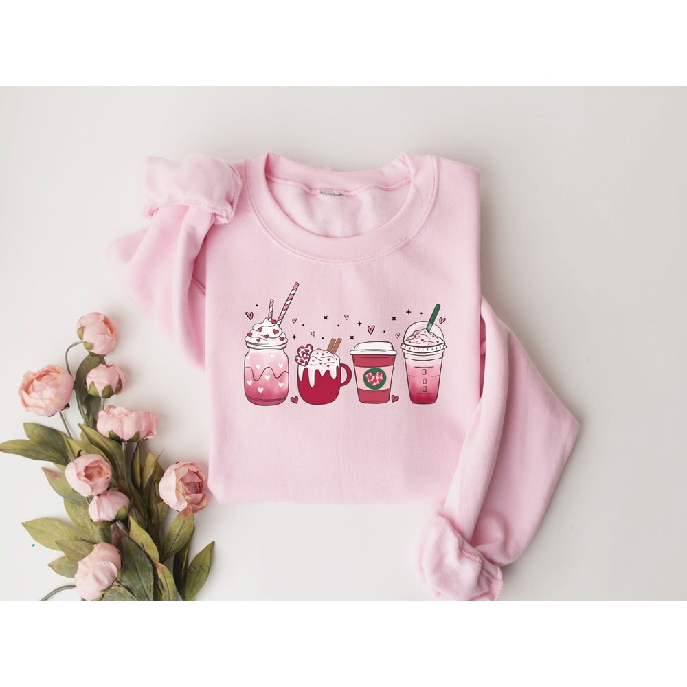 Coffee Sweatshirt, Valentine Sweatshirt, Valentines Day Shirt, Couple Sweatshirt, Crewneck Sweatshirt, Valentine Gift.jpg