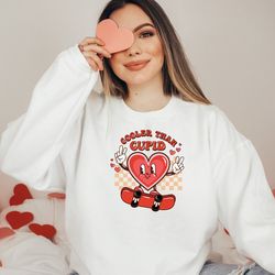 cooler than cupid sweatshirt, heart shirt, valentine sweatshirt, couple shirt, retro valentine, valentine gift