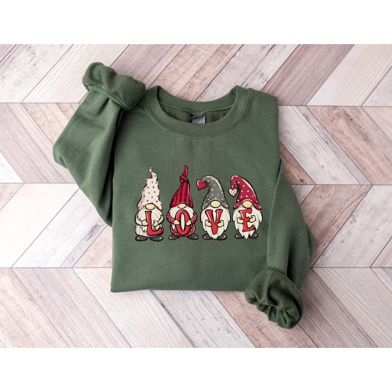 Gnome Sweatshirt, Love Sweatshirt, Valentines Day Shirt, Cute Sweatshirt, Valentine Sweatshirt, Valentines Day Sweater, Women Sweatshirts.jpg
