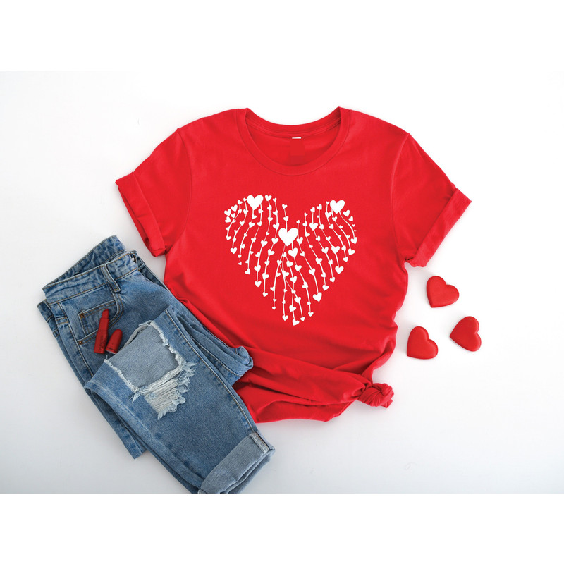 Valentines Day Shirt, Heart Rain Design Perfect T-Shirt, Love Shirt, Love Sweatshirt, Minimalist Valentines T-shirt, Gift For Her Shirt.jpg