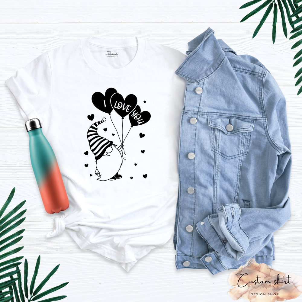I Love You Shirt, Gnome Valentines Day Shirt, Love T-Shirt, Heart Shirt, Shirts for Women, Cute Valentine's Day Shirt, Valentine Outfit.jpg