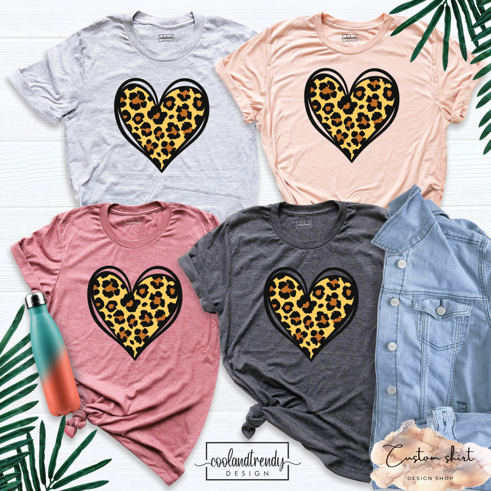 Leopard Print Valentines Day Shirt, Valentines Day Shirt, Leopard Heart Shirt, Cute Valentine Shirt, Cute Heart Shirt Unisex, Heart Shirt.jpg