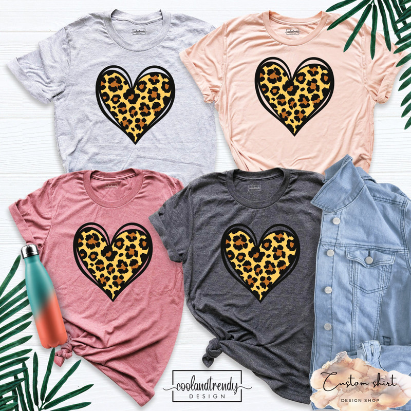 Leopard Print Valentines Day Shirt, Valentines Day Shirt, Leopard Heart Shirt, Cute Valentine Shirt, Cute Heart Shirt Unisex, Heart Shirt.jpg