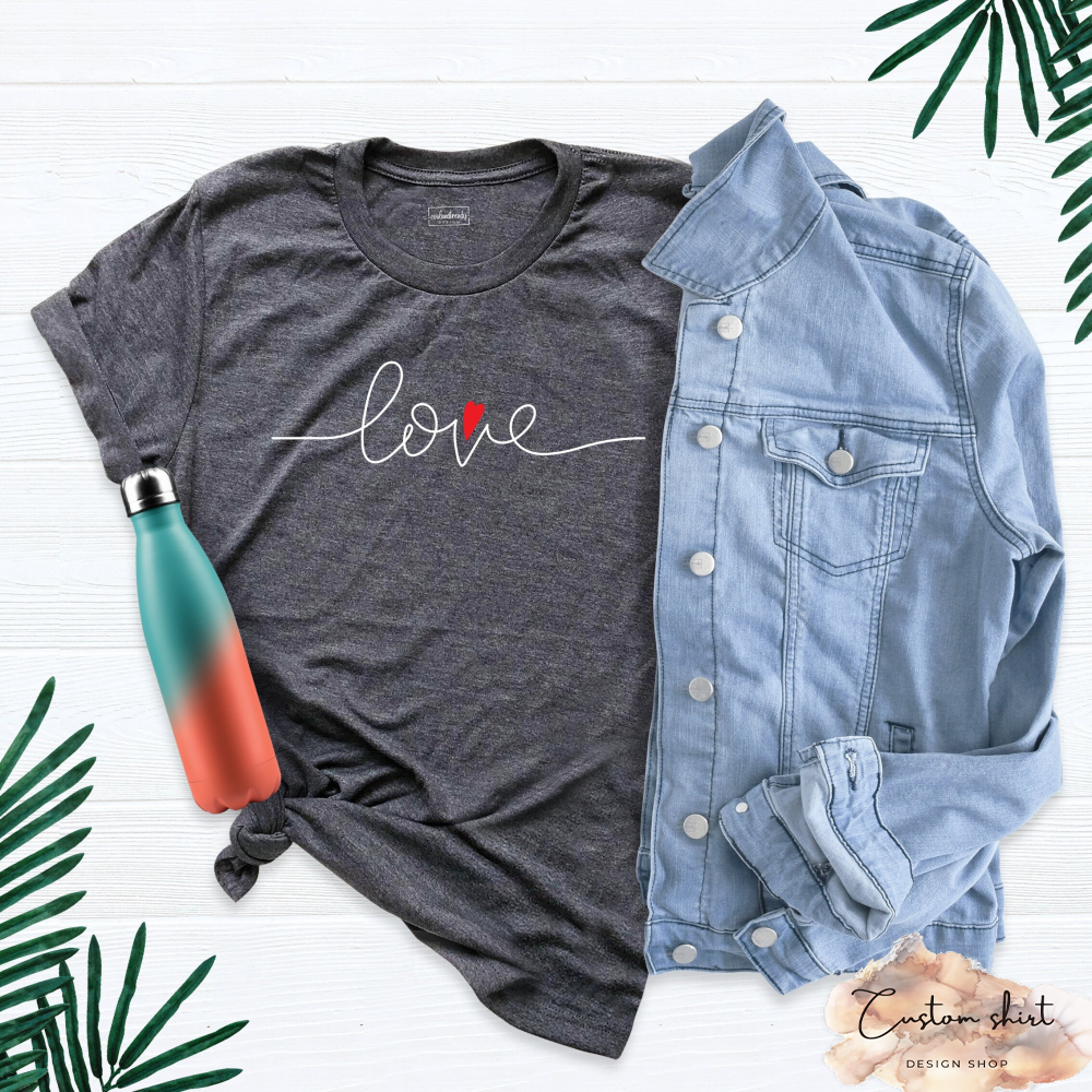 Love Heart Shirt, Valentines Shirt, Retro Love Shirt, Matching Love Tee, Cute Love Shirt, Cute Woman Shirt, Love Woman Shirt, Love Tshirt.jpg