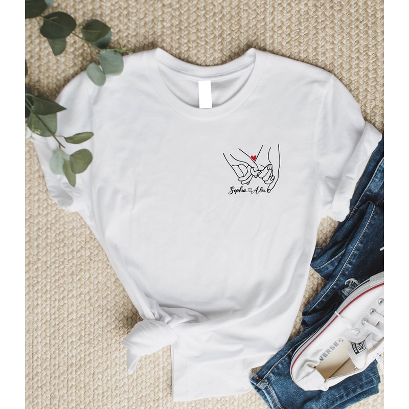Customized Holding Hands Couple Shirt,Love Shirt,Matching Couple Shirt,Gift for Boyfriend, Gift for Girlfriend,Gift for Couples, Couple Tees.jpg