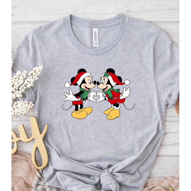 Disney Mickey And Minnie Shirt, Lovely Mickey And Minnie Christmas T-Shirt, Matching Couple Tee, Cute Holiday Shirt, Christmas Tee, Xmas Tee.jpg
