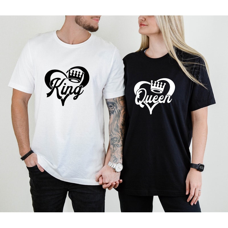 King and Queen Matching Valentines Shirt, King and Queen Couple Shirts, Honeymoon Matching Shirt, King of Spades Shirt, Queen of Heart Shirt.jpg