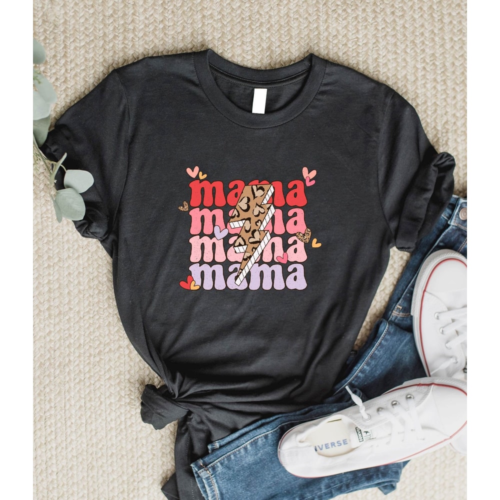 Stacked Mama Shirt with Leopard Lightning Bolt, Cool Mom Shirt, Mama Concert Tee, Mothers Day Gift, New Mom Life,Vintage Graphic Tee for Her.jpg