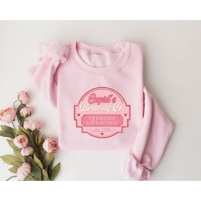 Cupids Brewing Love Potion Sweatshirt, Valentines Day Sweater for Women, Valentine Crewneck, Valentine Gift, Valentines Shirt, Cupid Top.jpg