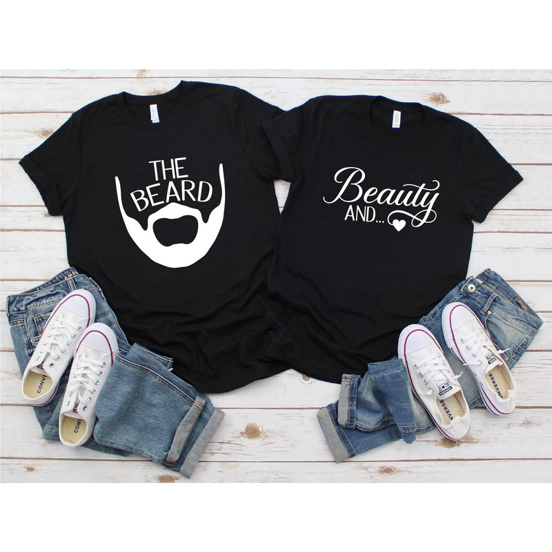 Beauty and the Beard Shirts, Matching Shirt, Funny Couple Shirt, Hubby and Wifey Shirt, Matching Couple Shirts, Valentines, His and Hers.jpg