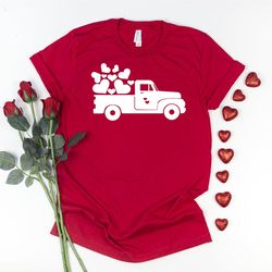 heart truck tee, valentines truck with heart, truck with heart, valentines day tee, couple matching shirt, gift for wife