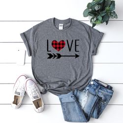 buffalo plaid tee - buffalo plaid valentines day shirt - buffalo plaid heart shirt - valentines day gift - gift for her