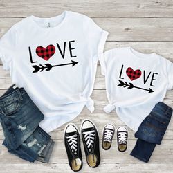 mom and daughter shirt, mommy and me valentines shirt, matching valentines shirt, buffalo plaid heart shirt, womens vale