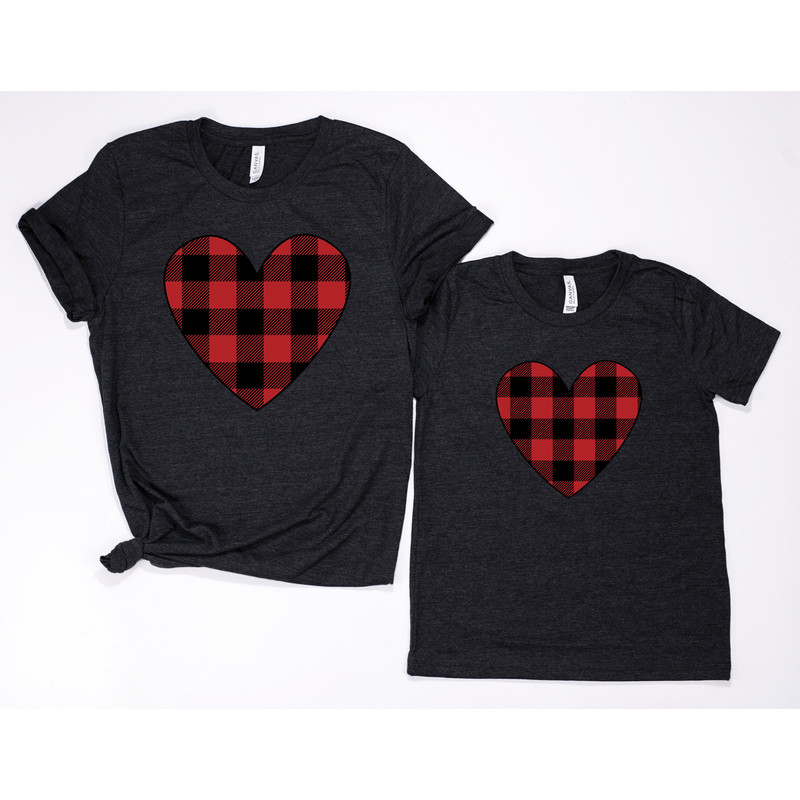 Mommy and me valentines shirt - Matching valentines shirt -mom and daughter valentines day shirt - buffalo plaid heart shirt - mommy and me.jpg