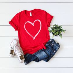valentine day t-shirt for women - valentine day shirt - holiday t-shirt - cute womens heart shirt - valentines day top