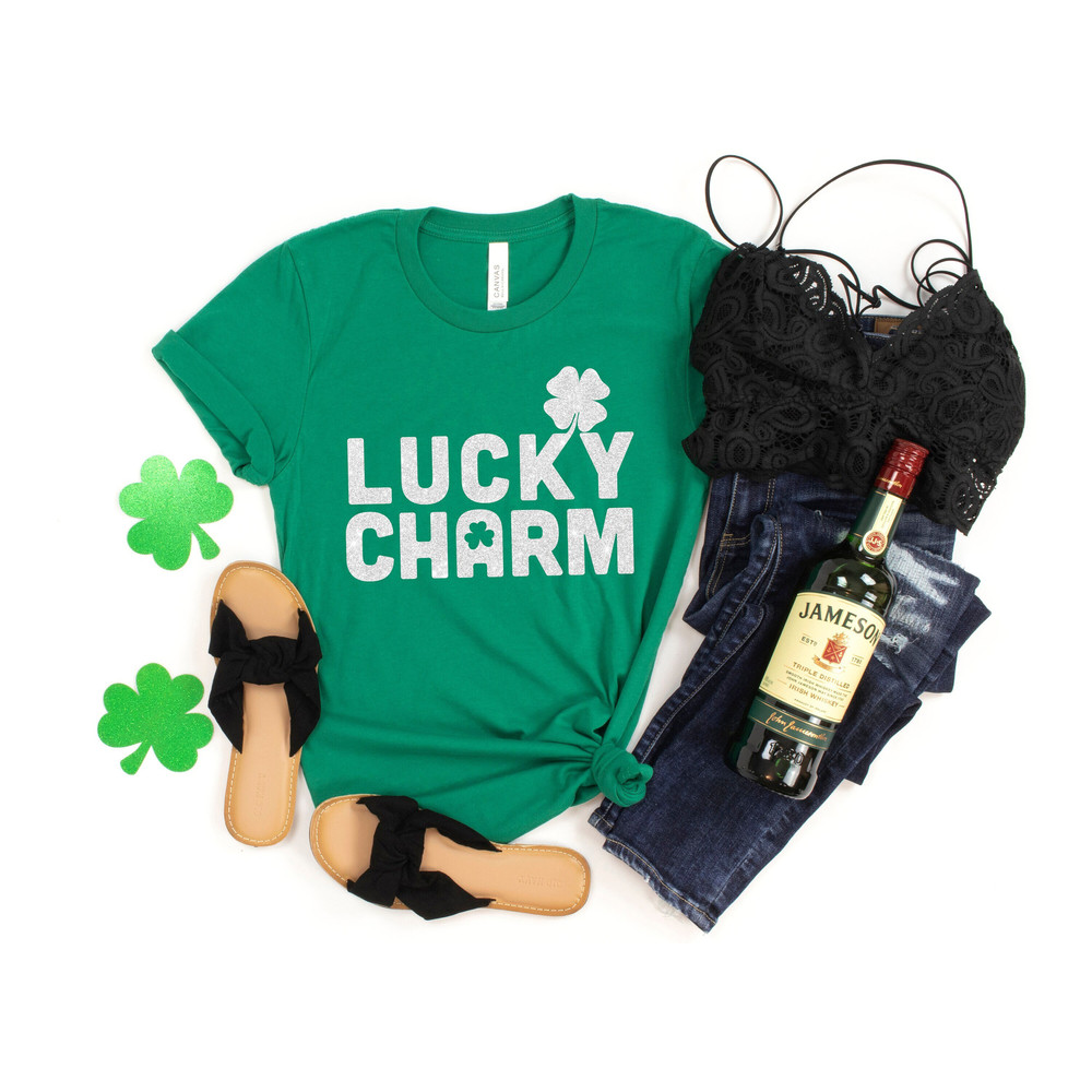 Lucky St. Patrick's Day Shirt, Lucky Charm Shirt, St. Patricks Day Shirt, Shamrock Lucky Shirt, Four Leaf Clover, Shamrock, Irish Tshirt.jpg