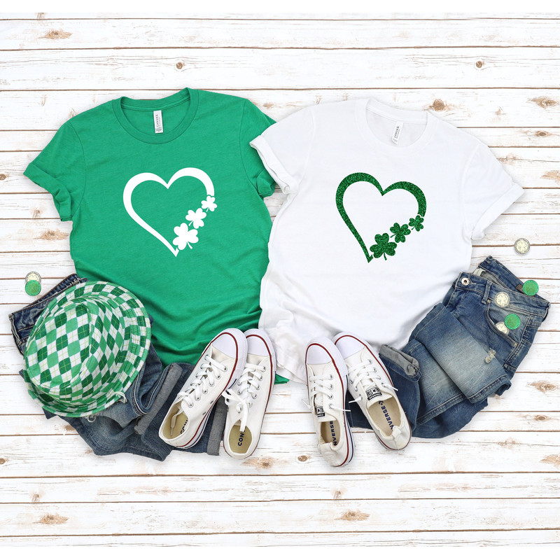 Saint Patricks Day Heart Shirt, St Patricks Shamrock Shirt, St Patricks Couple Shirt, St Patricks Love Shirt, Love Shamrock Shirt.jpg