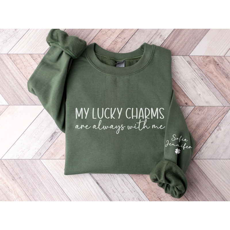 Custom St Patricks Day Sweater, St Pattys Day 2024 Personalized Mom Sweater, Cute Grandma Sweatshirt Saint Patricks Day, Lucky Charms Shirt.jpg