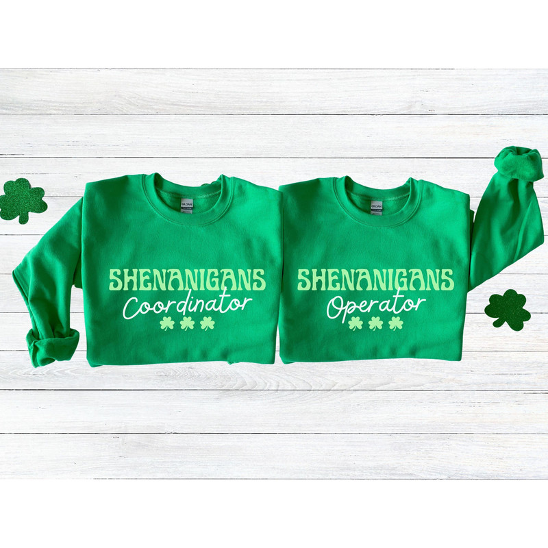 Funny Matching St Patricks Day Couple Sweatshirts, Irish Green Shenanigans Coordinator Sweater, Cute Saint Patricks Day 2023 Couples Sweater.jpg