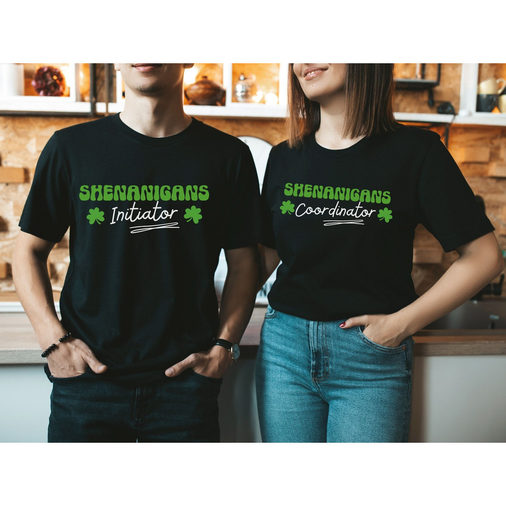 Funny St Patrick's Day Group Shirts, St Pattys Day Family Outfits, Saint Patricks Day Couple Shirts, Shenanigans Coordinator Teacher Shirt.jpg